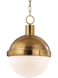 Lambert Chain Pendant With 14 inch Globe in Aged Brass.